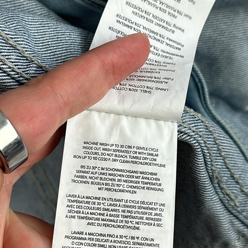 Cr7 Blue Shadow Patch Trucker Jacket Size Xl - image 7